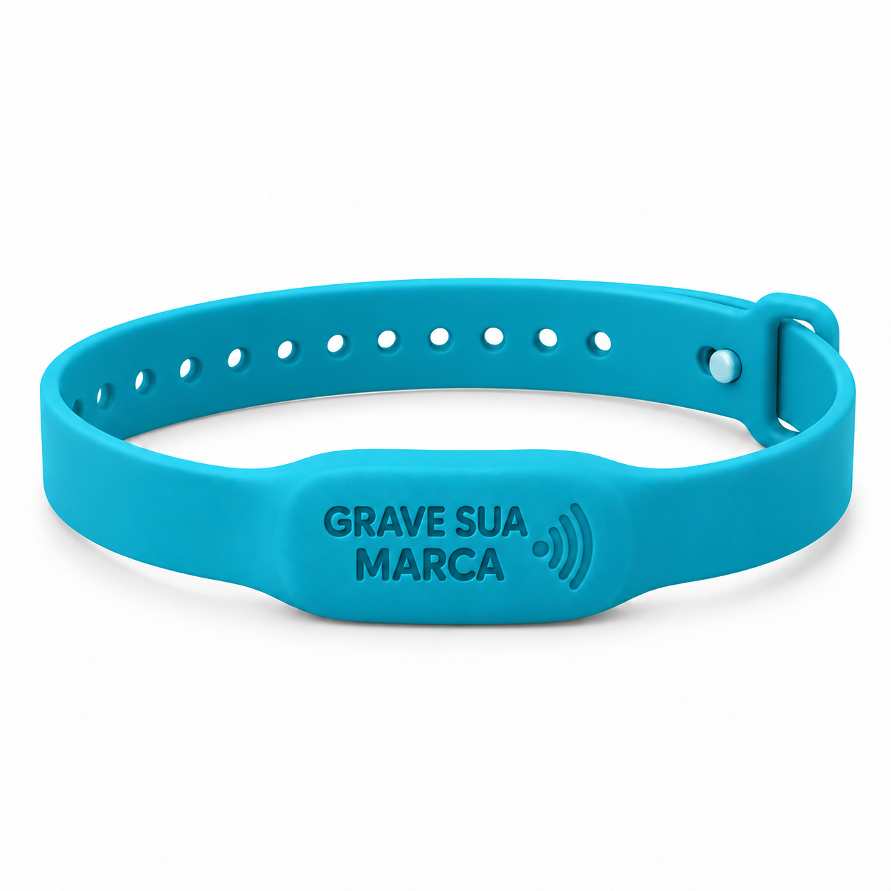 Pulseira ajustável turquesa personalizável com tecnologia NFC
